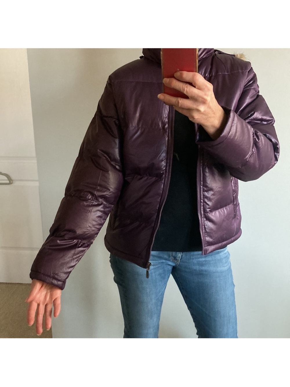 Purple Hooded Puffer Jacket - Picture 6 of 11